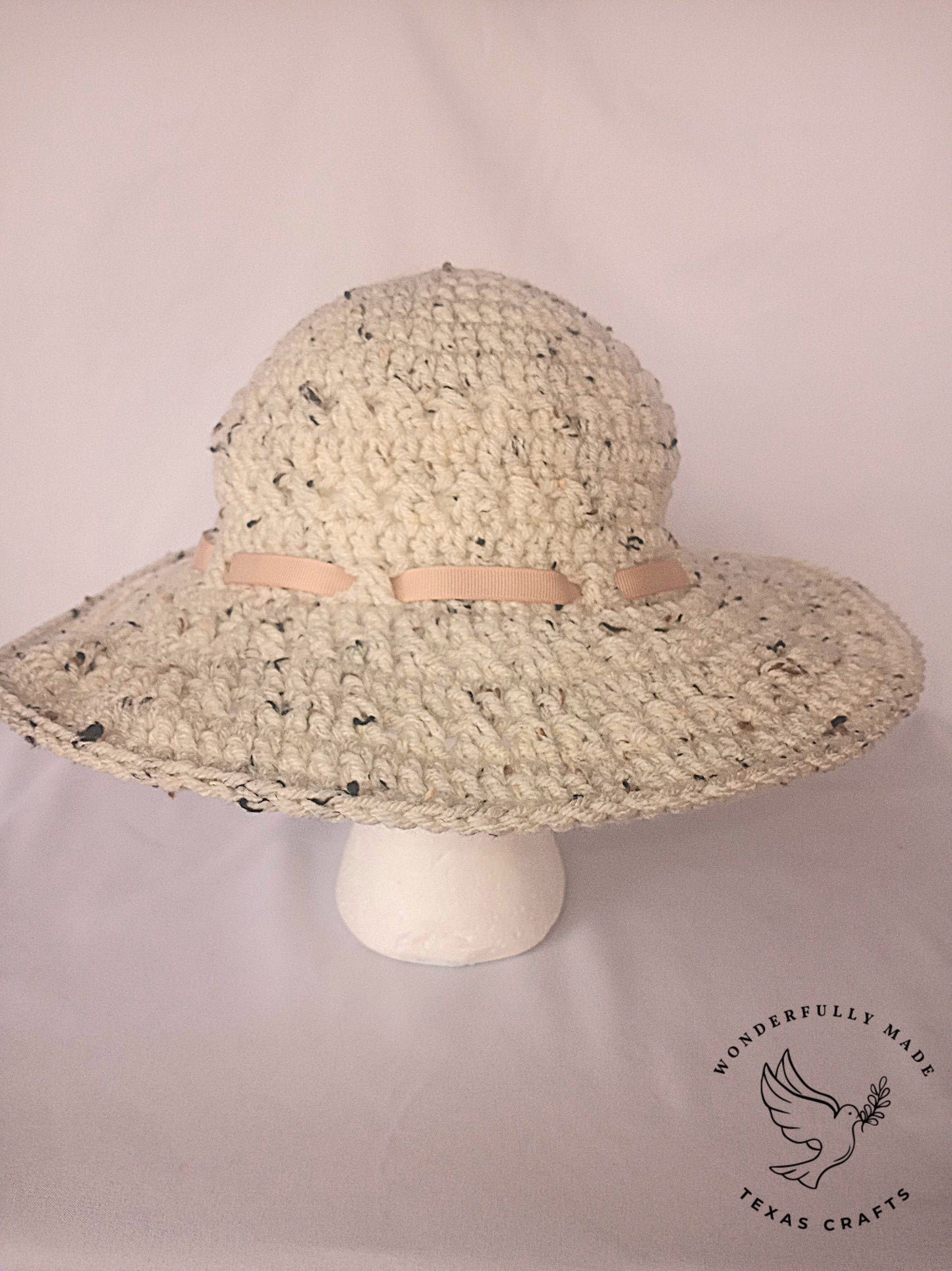 Wide Brim Sun Hat - Cream Speckle