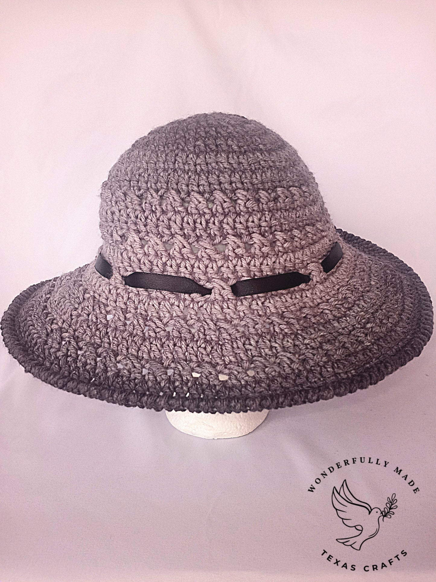Wide Brim Sun Hat - Gray Ombre