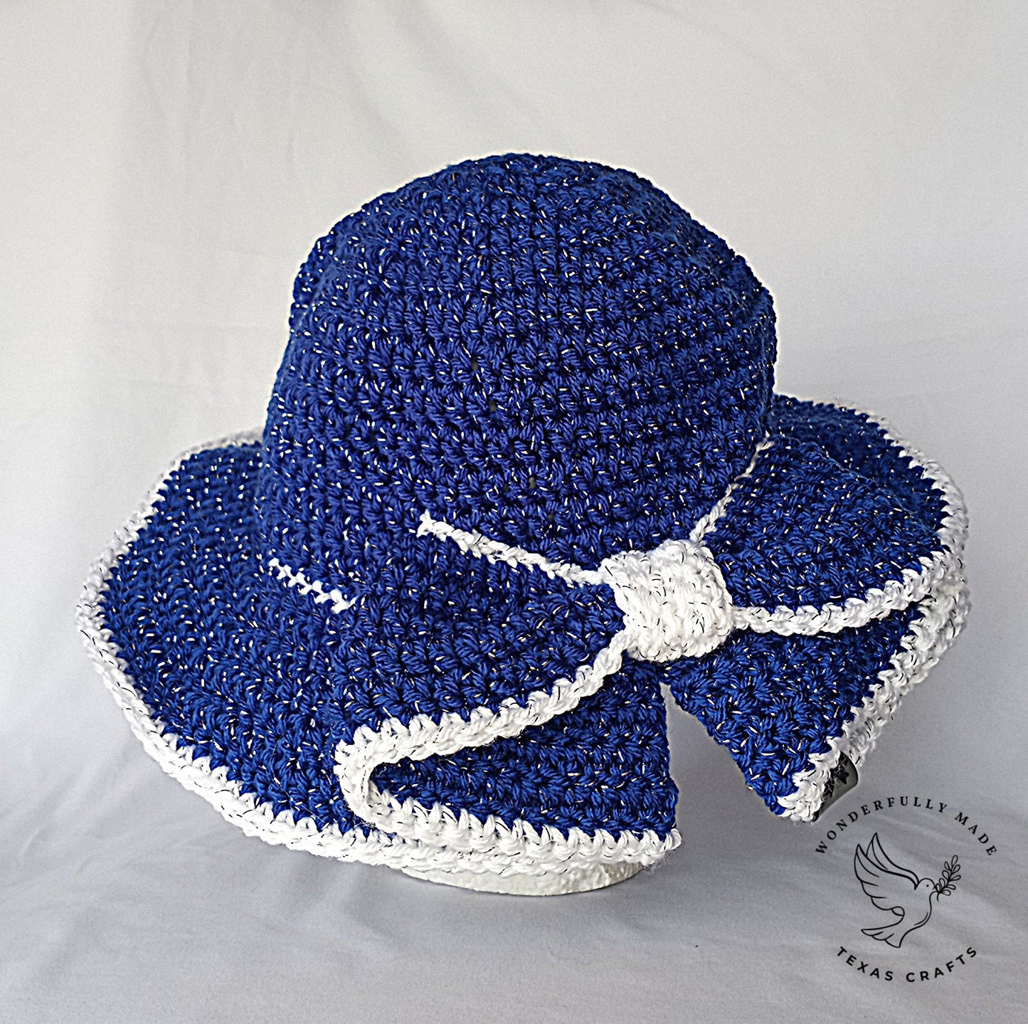 Blue Sparkle Bow Hat