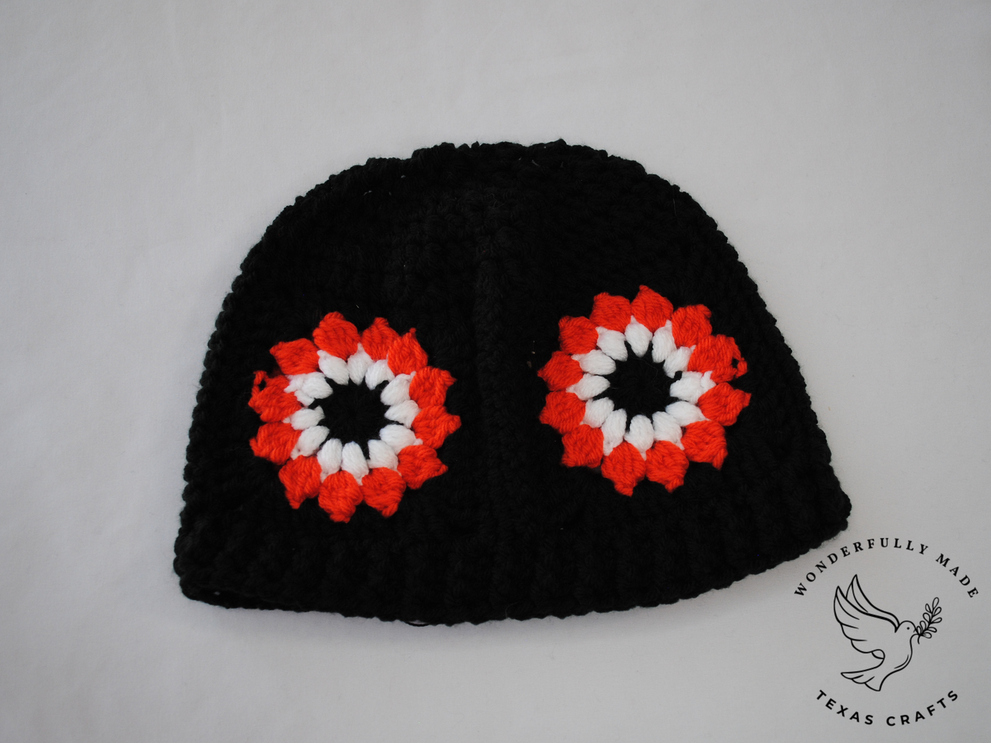 Starburst Beanie - Black with Orange