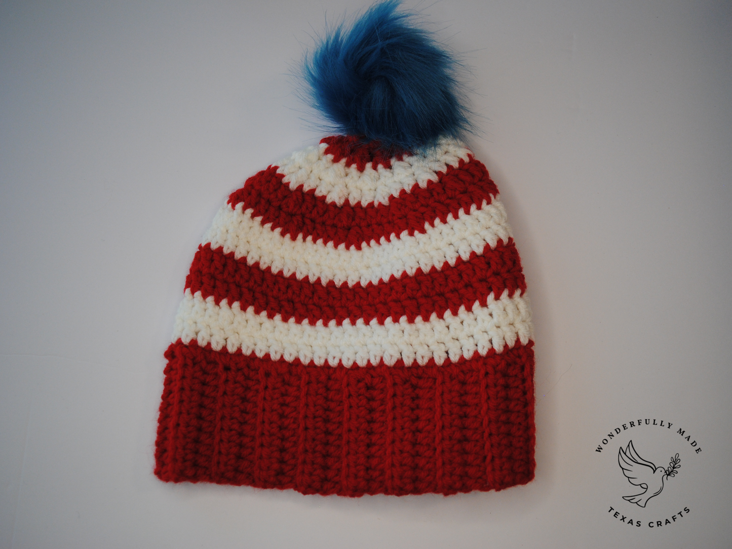 Chunky Red and White Beanie