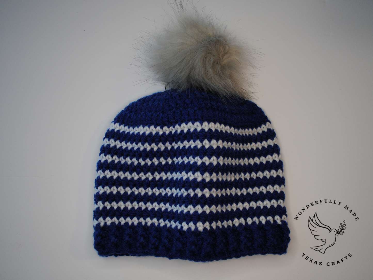Asher Beanie - Blue with White