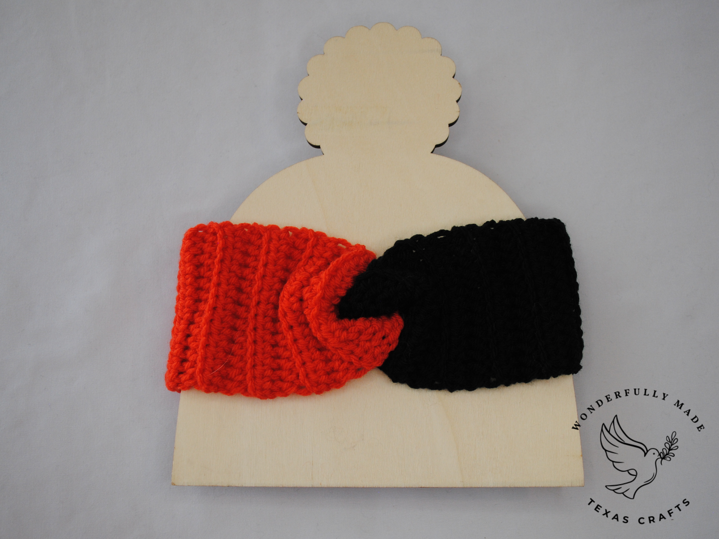 Twisted Ear Warmer - Orange and Black