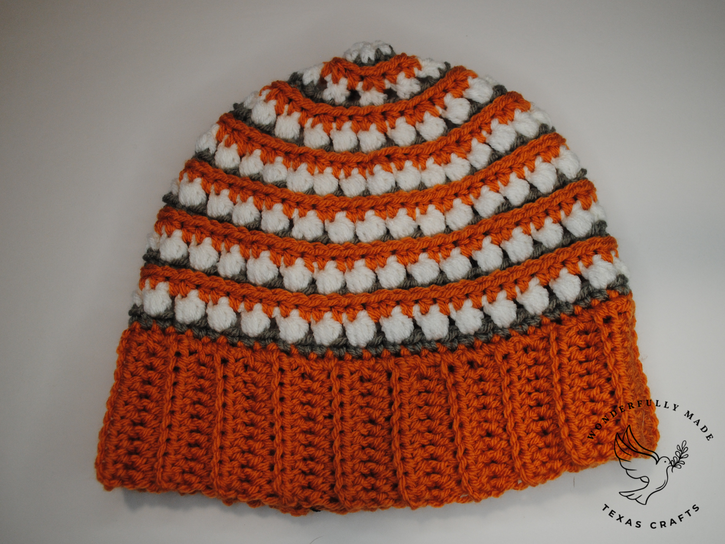 Jordan Beanie - Pumpkin with White and Gray