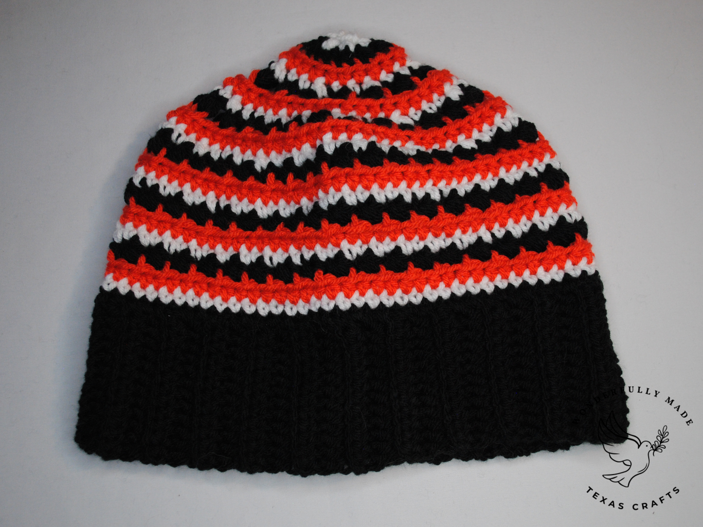 Jordan Beanie - Black with Orange and White