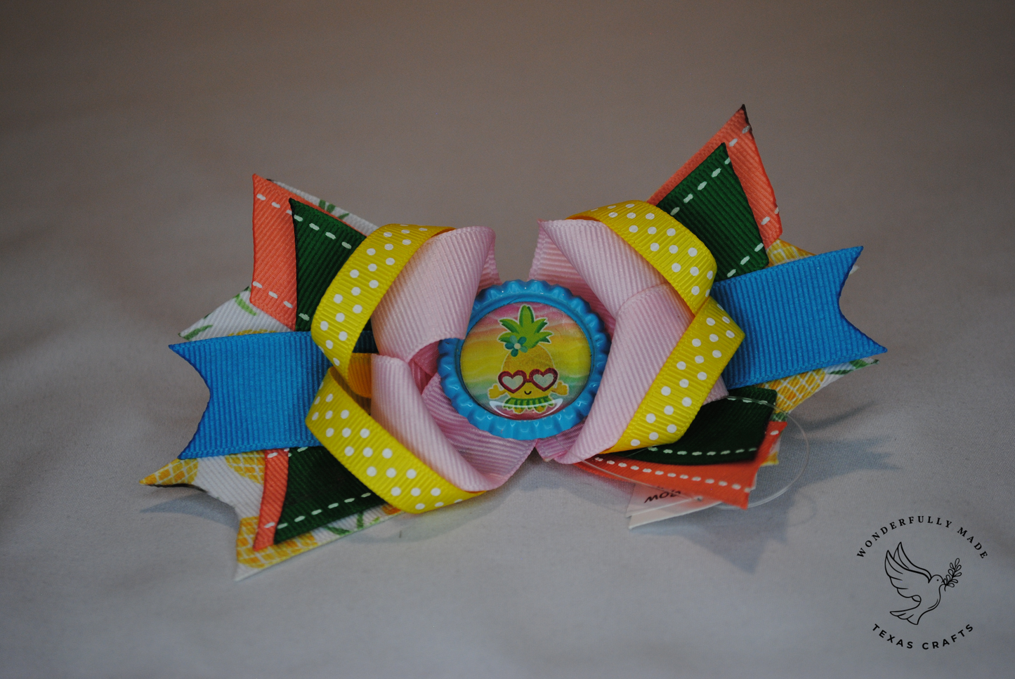 Blue Pineapple Bow