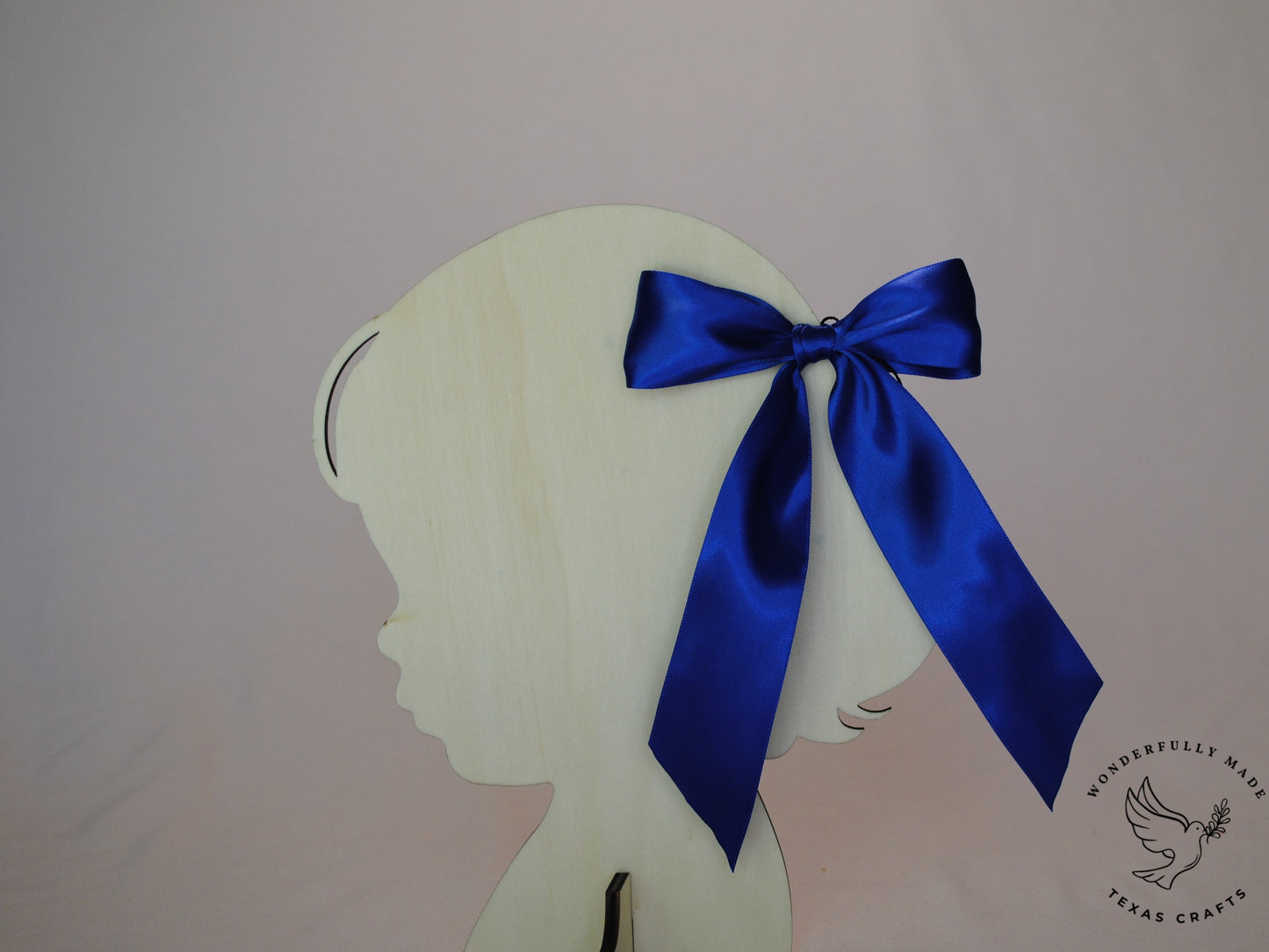 1.5" Blue Satin Bow