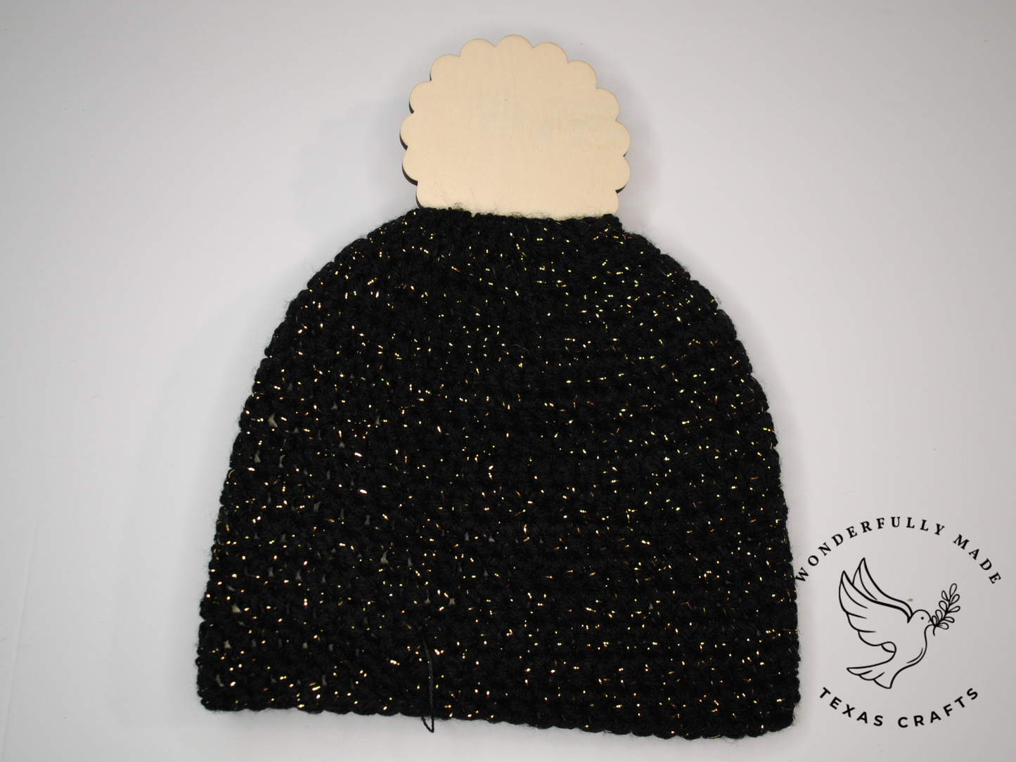 Grace Beanie - Black and Gold sparkle