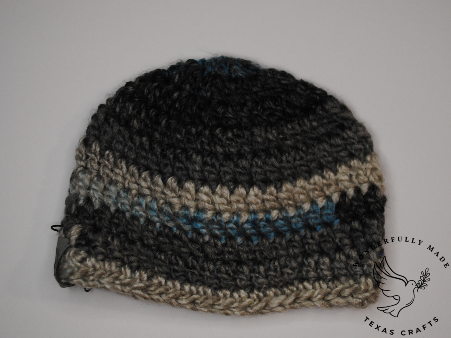 Chunky Baby Beanie - Blue and Gray