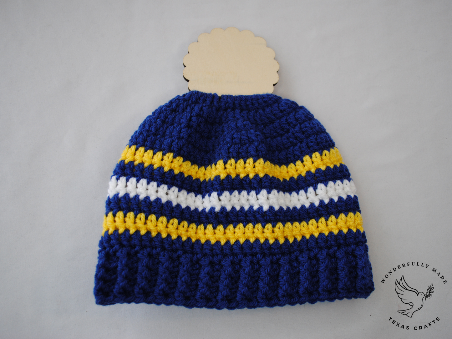 Grace Beanie - Blue with Yellow