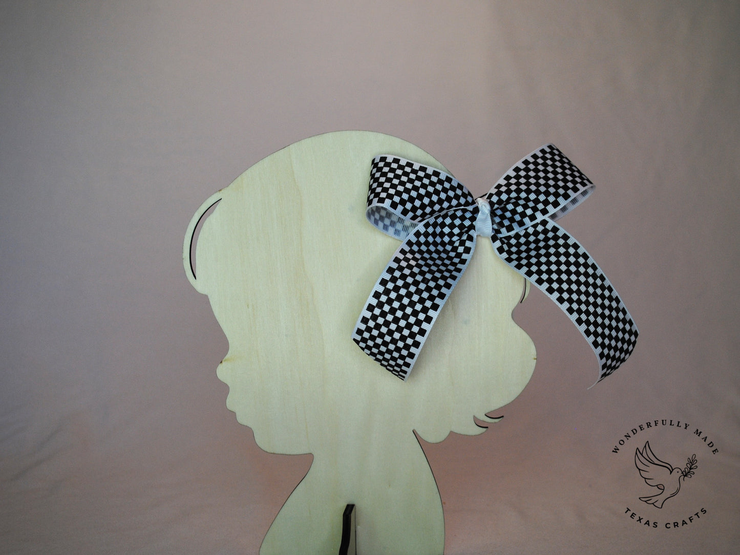 1.5" Black Check Bow