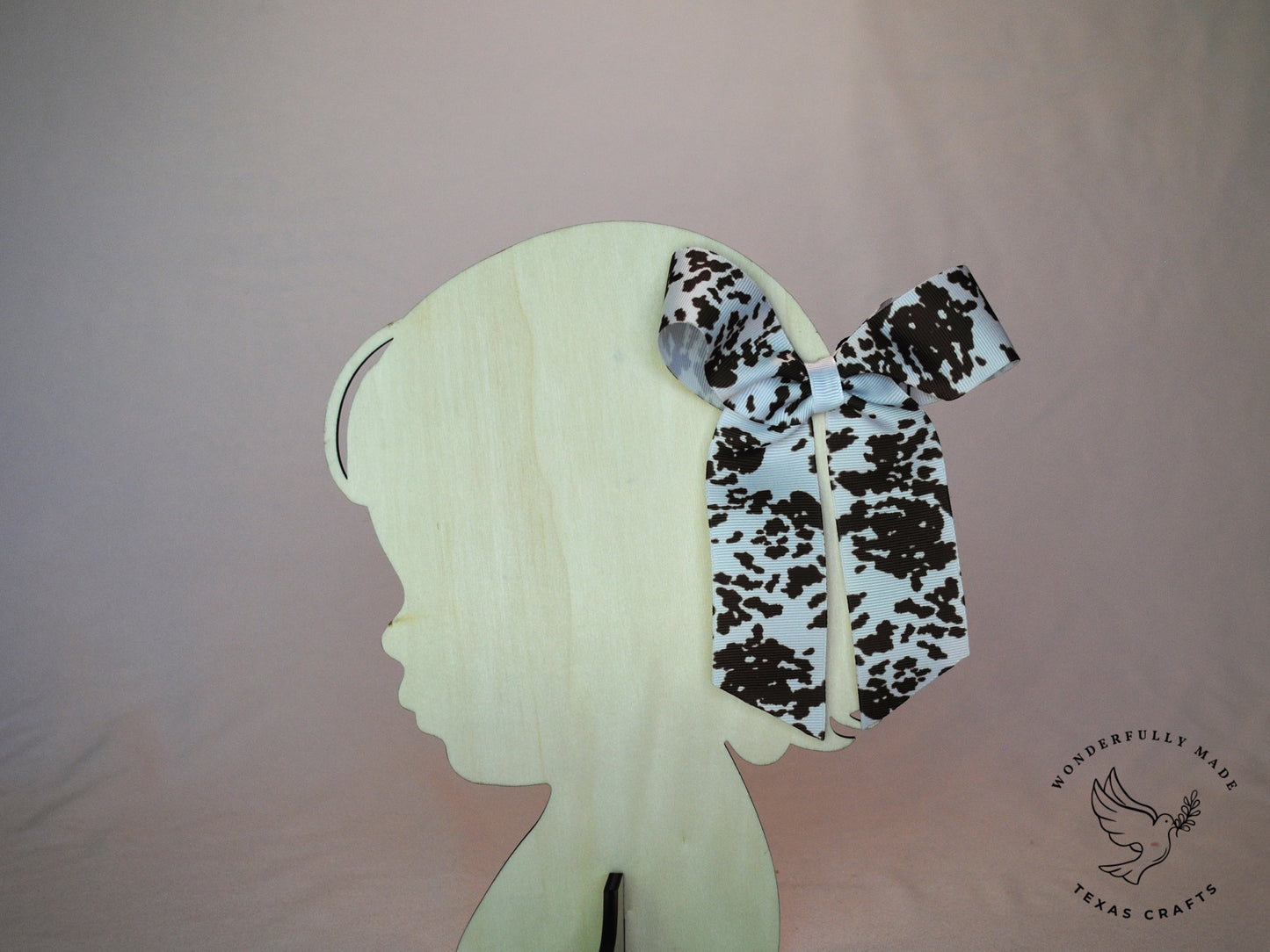 Brown Cow Print Bow