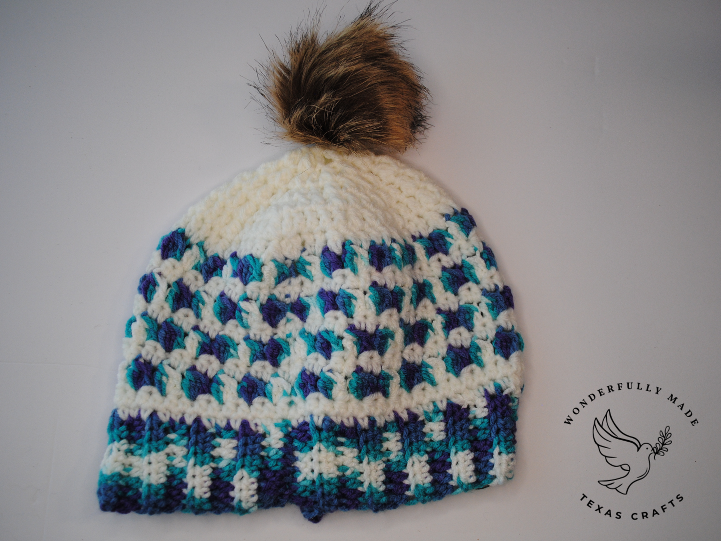 Jordan Beanie - Blue and Purple with White