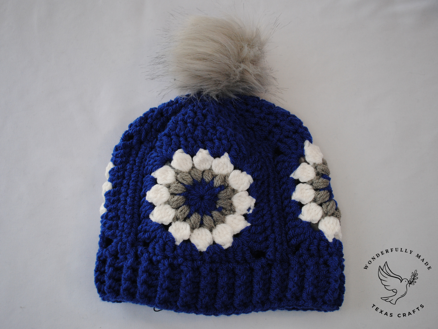 Starburst Beanie - Blue and White
