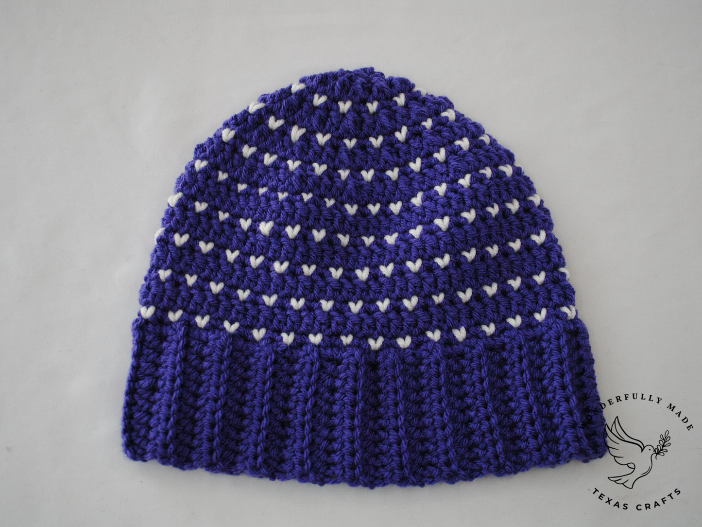 Chloe Beanie - Purple with White