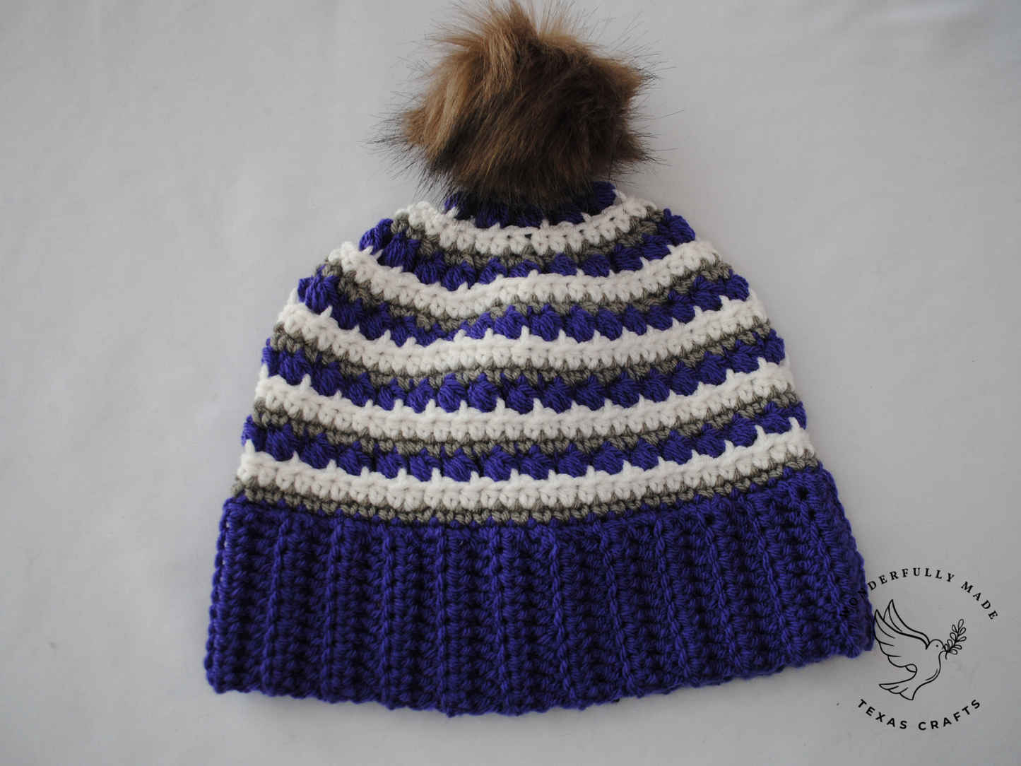 Jordan Beanie - Purple with White