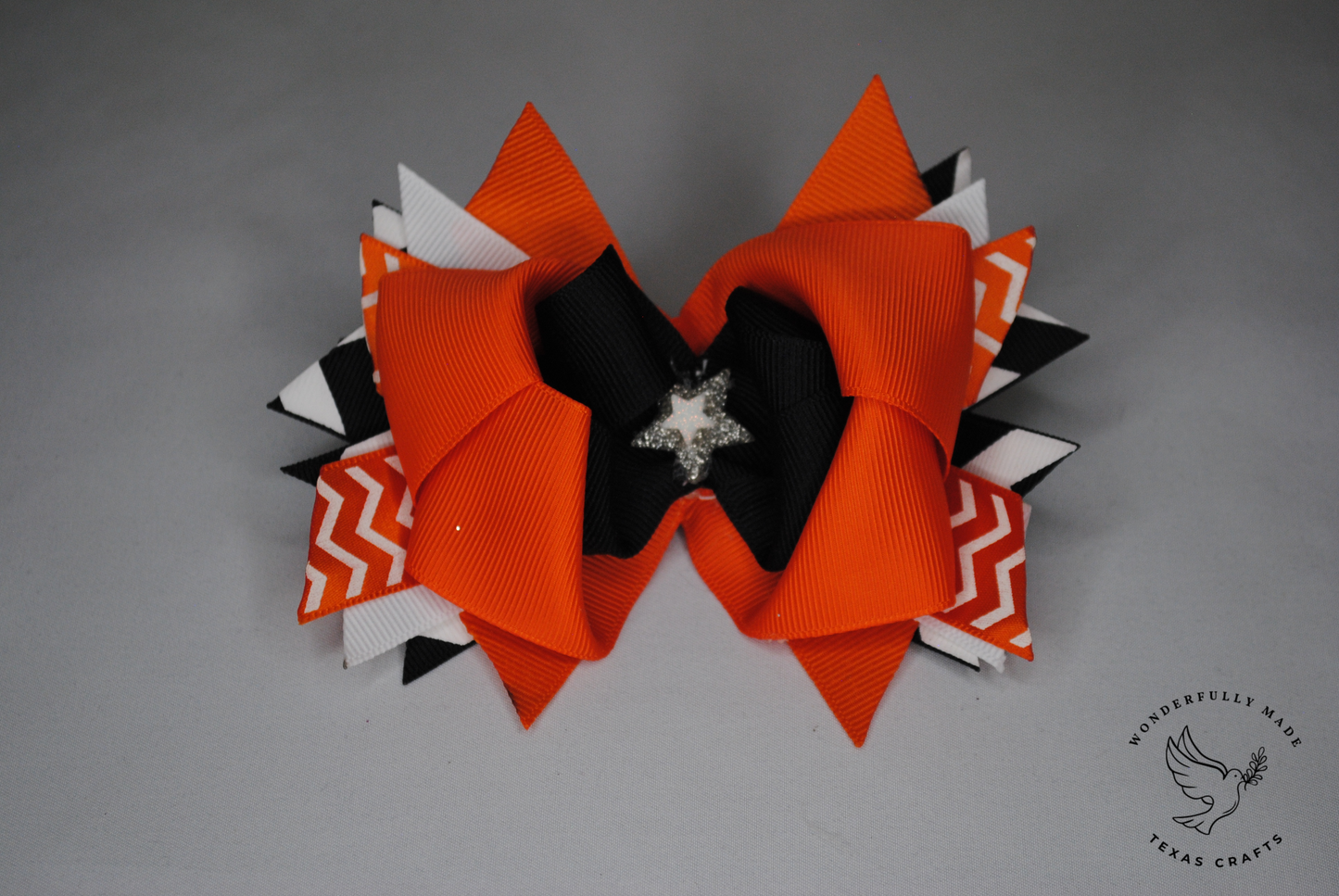 Black and Orange Bow