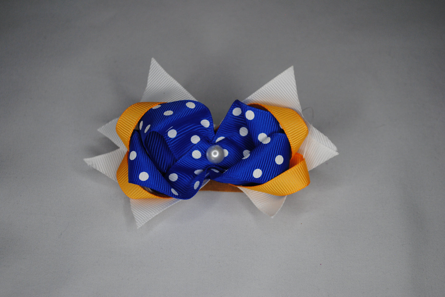 Blue and Gold mini bow