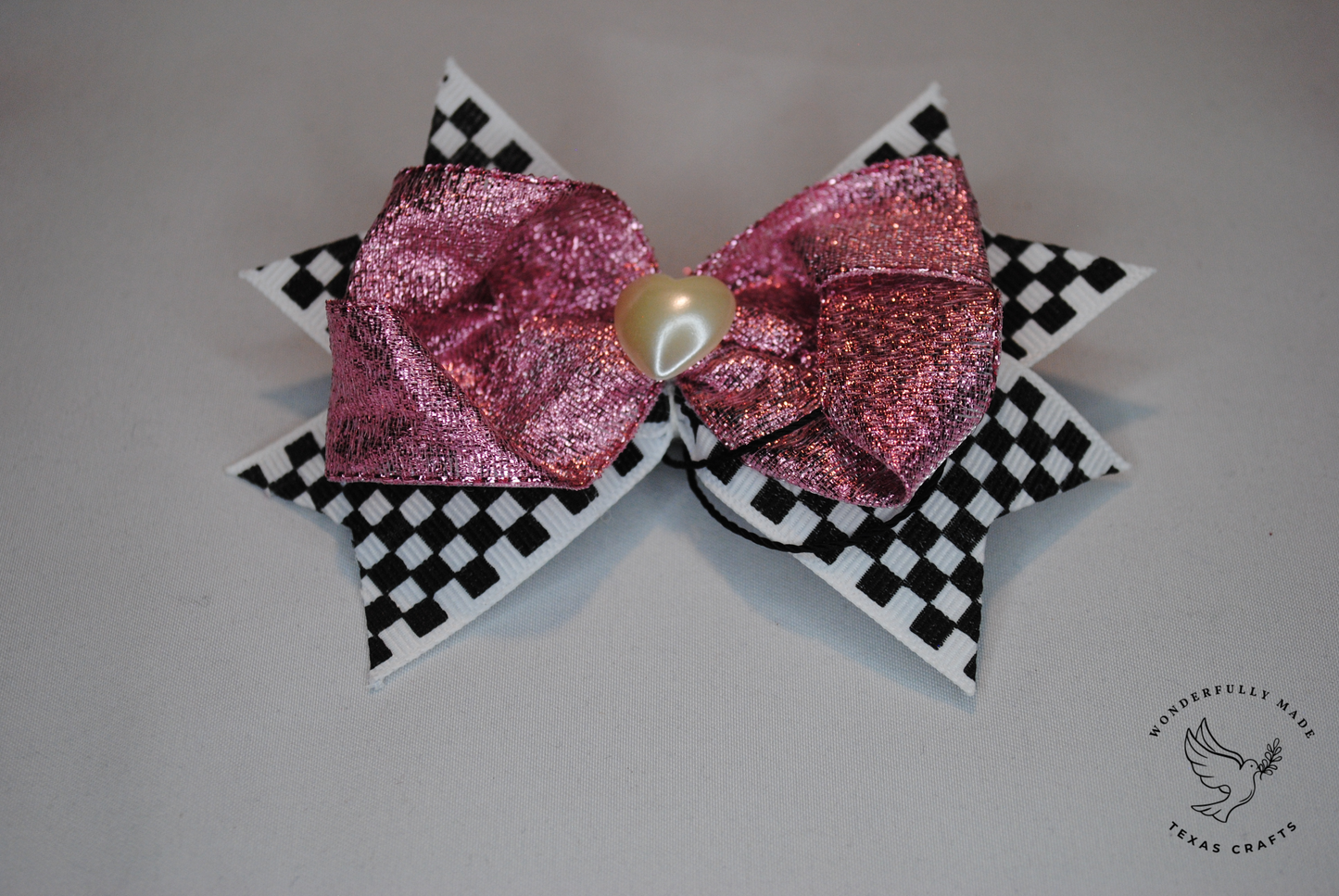 Checked mini bow