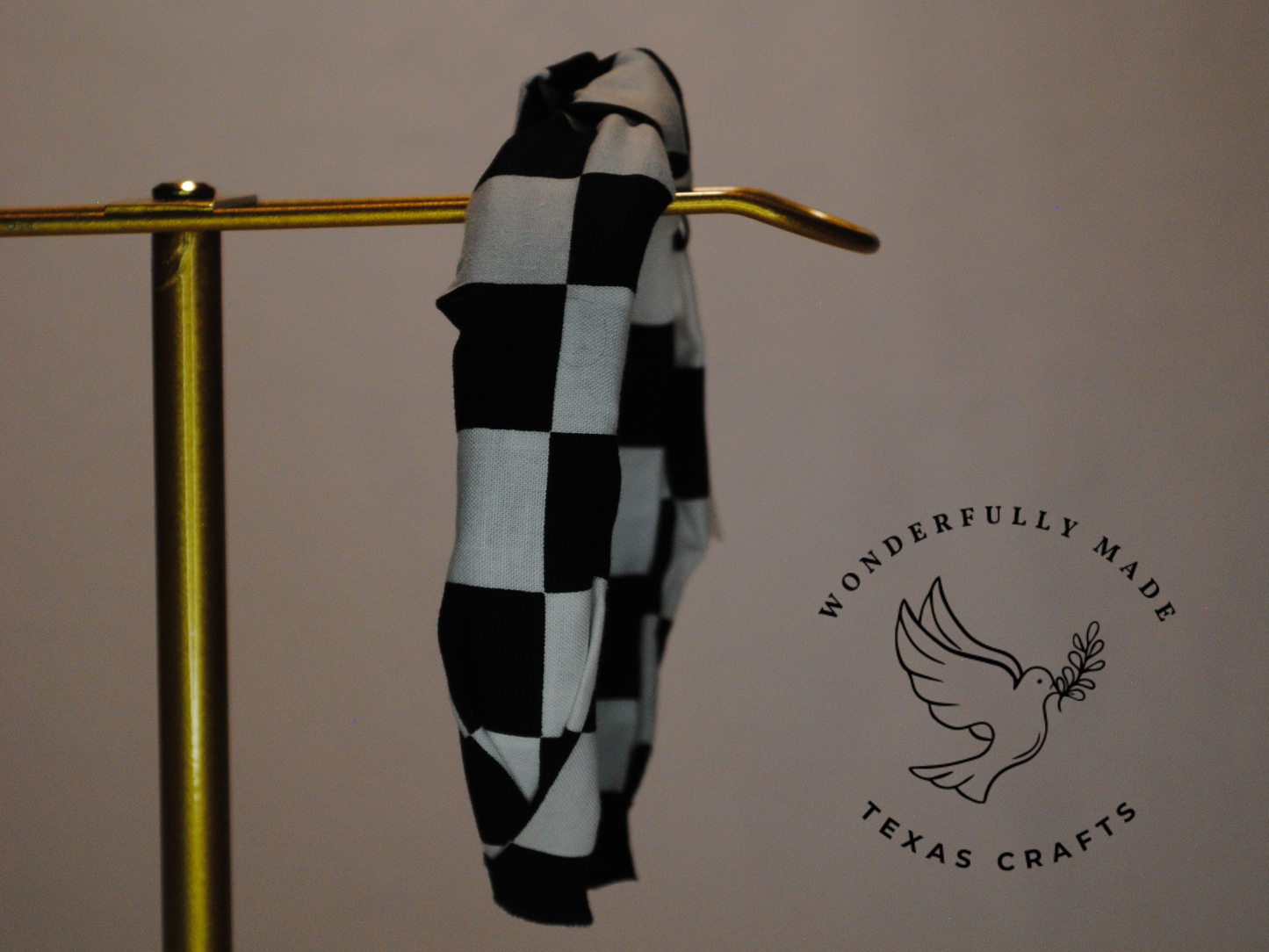 Black Check Headband