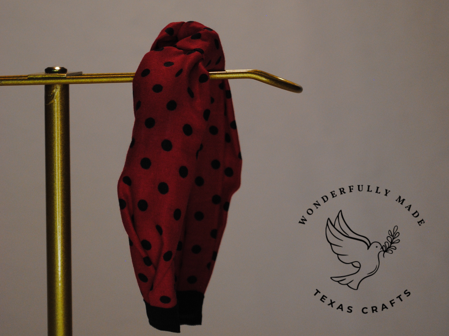Red with Black Dots Headband