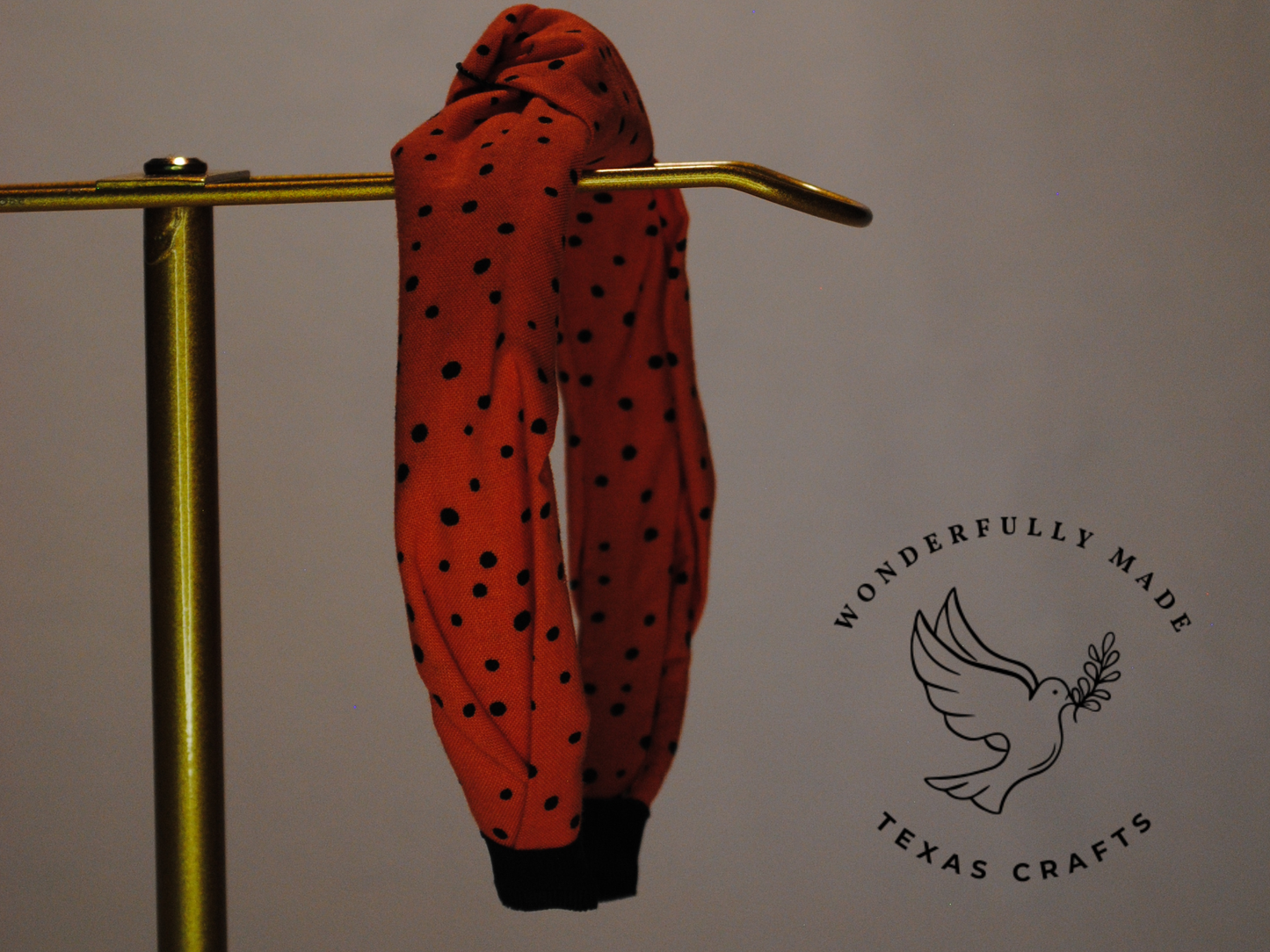 Orange with Black Dots Headband
