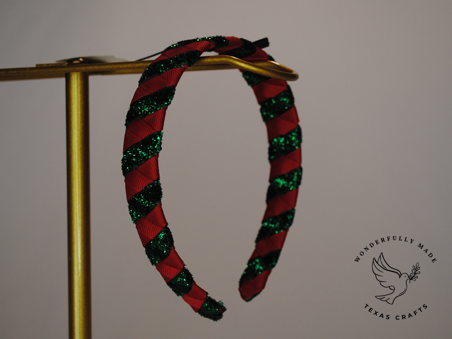Red and Green Sparkle Woven Headband