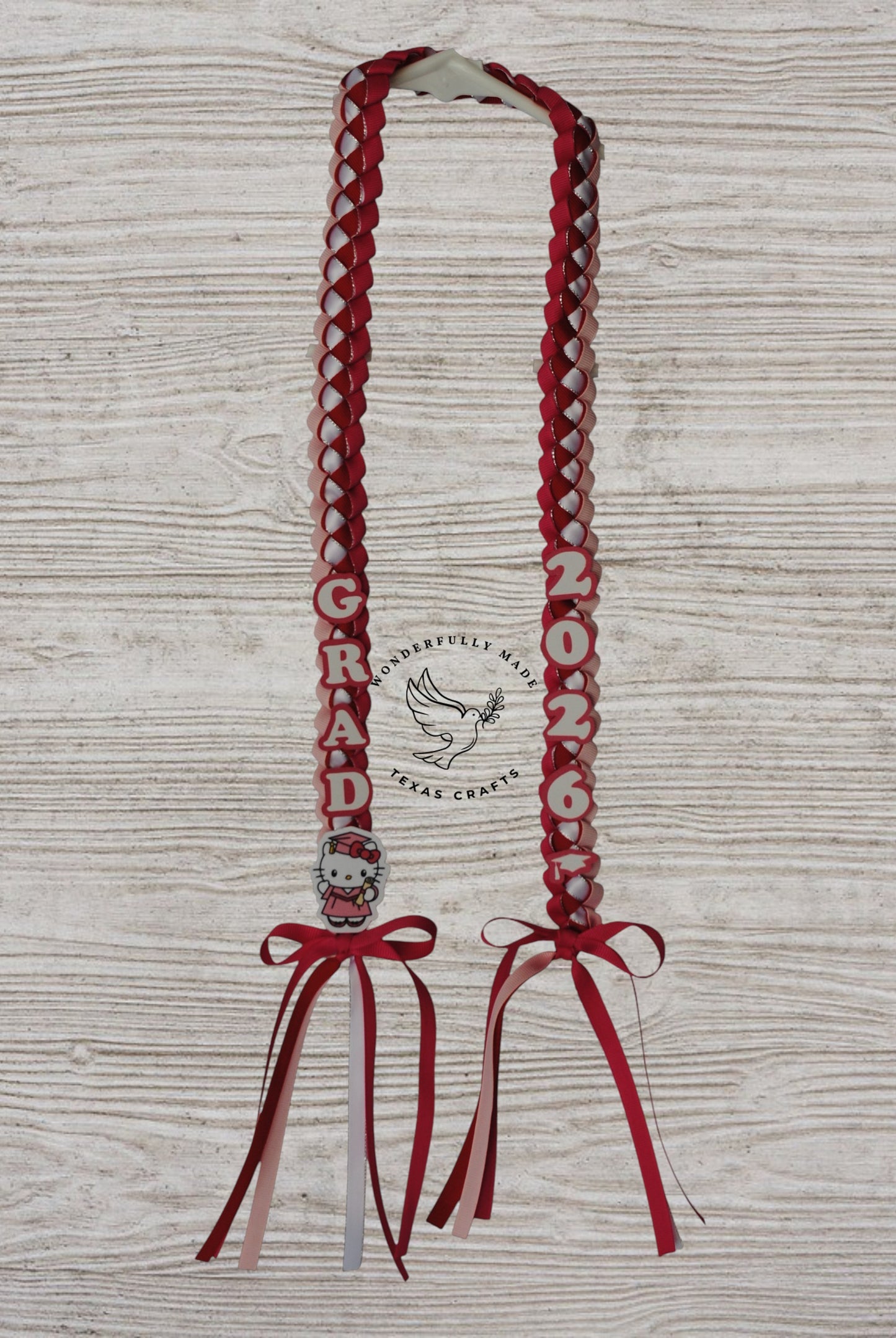 Mini Graduation Lei - Pink and White