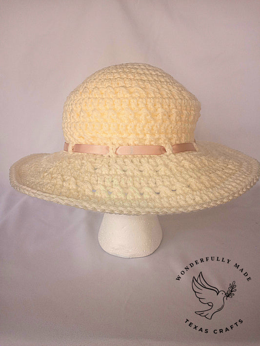 Wide Brim Sun Hat - Ivory