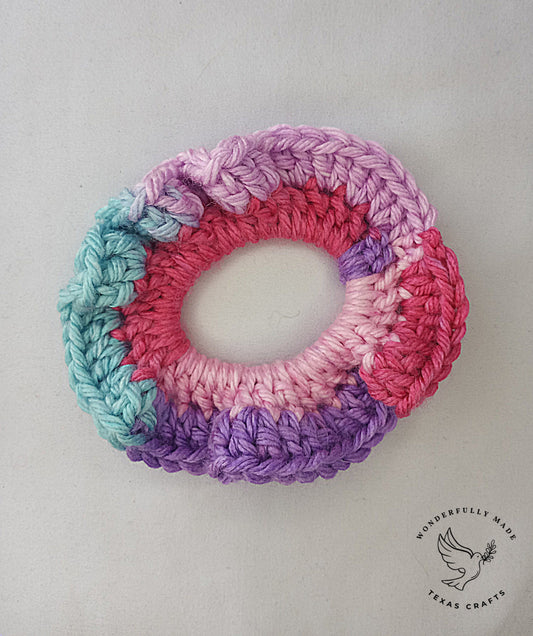 Pink, turquoise and purple