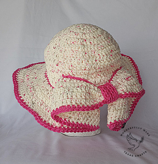 Pink Speckled Bow Hat