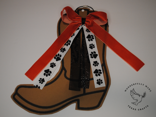 Orange with Black Bow Charm