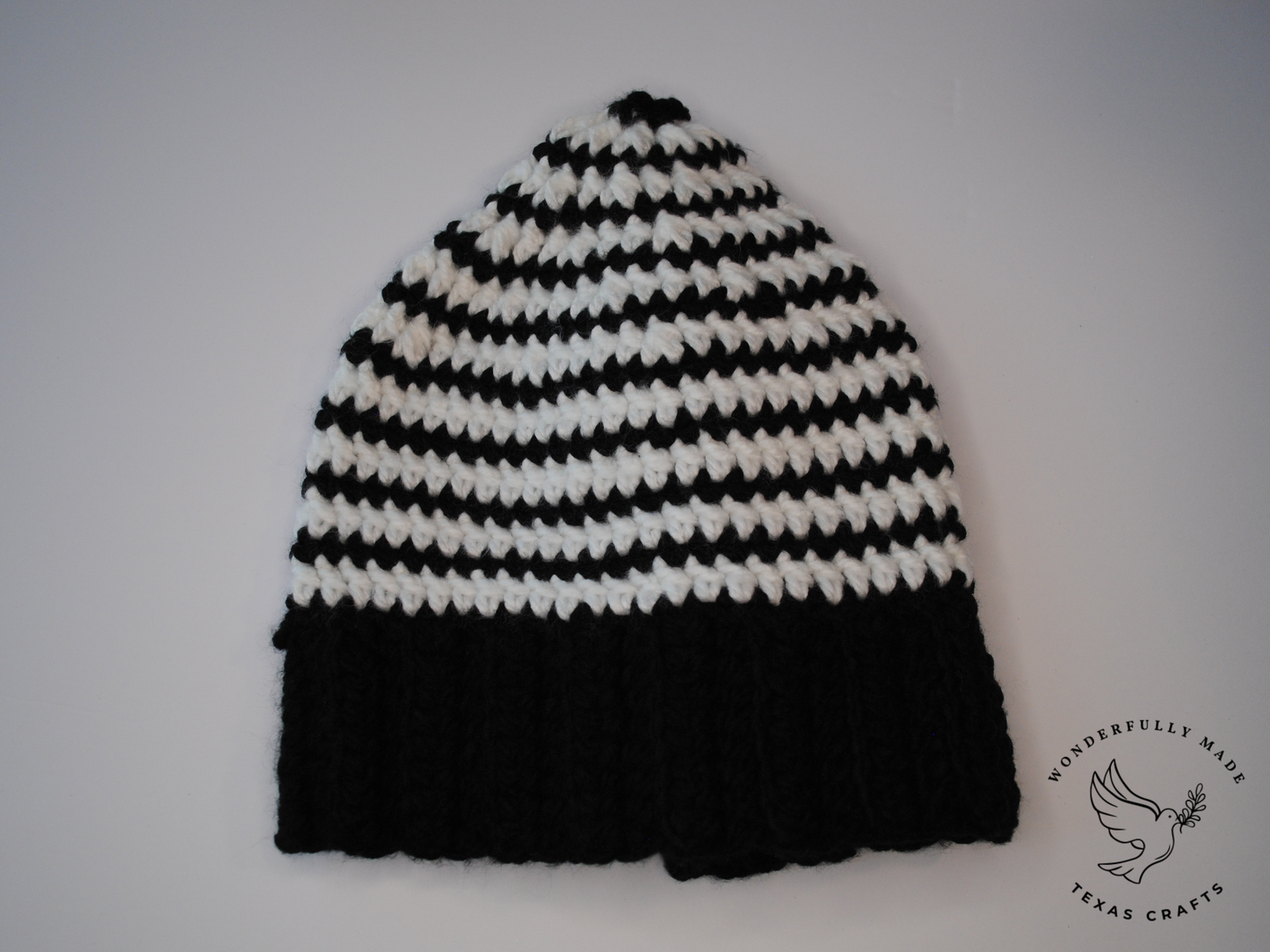 Chunky Black and White Beanie
