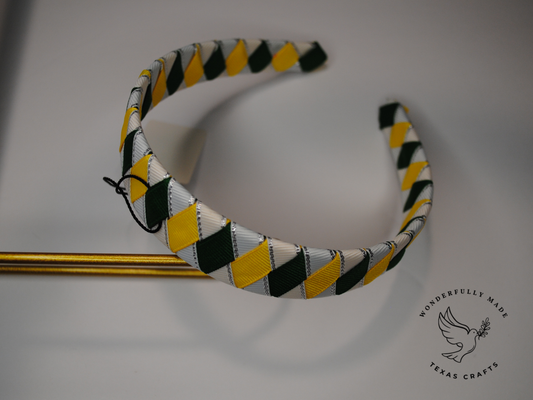 Green, Yellow and White Woven Headband