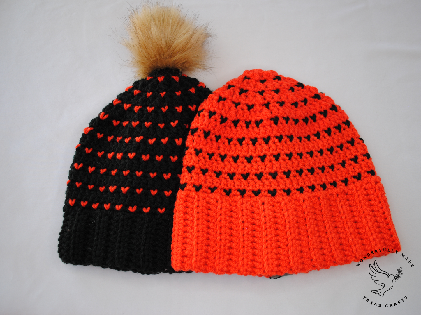 Chloe Beanie - Orange with Black