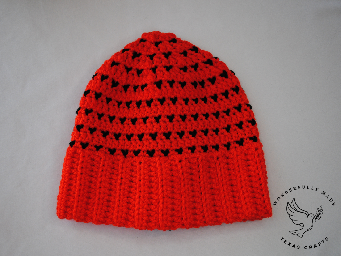 Chloe Beanie - Orange with Black