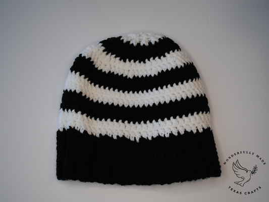 Chunky Black and White Beanie