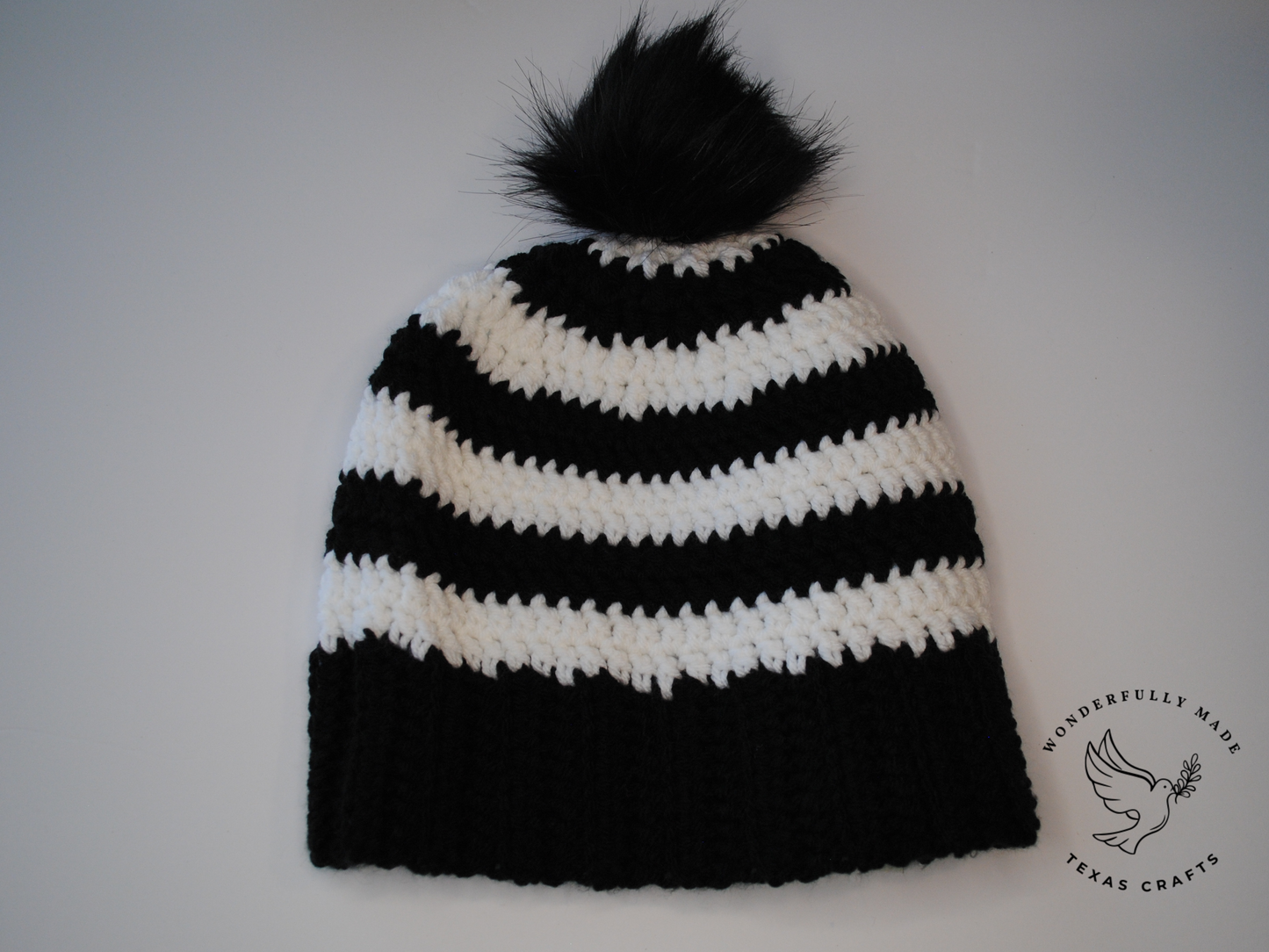 Chunky Black and White Beanie