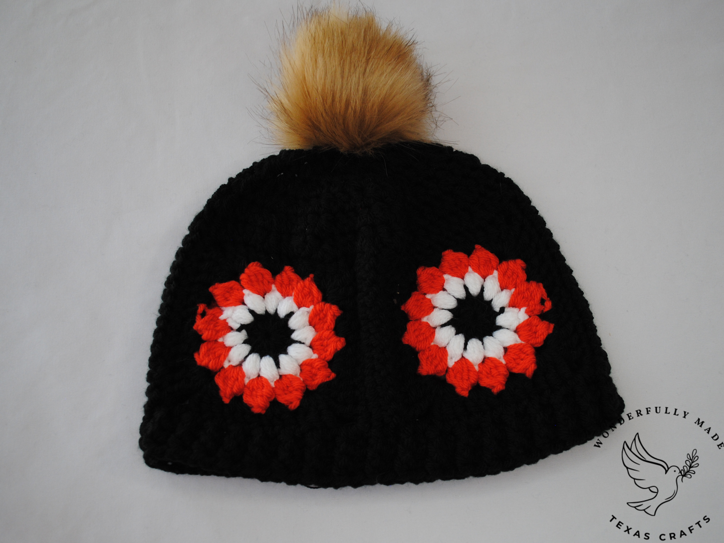 Starburst Beanie - Black with Orange