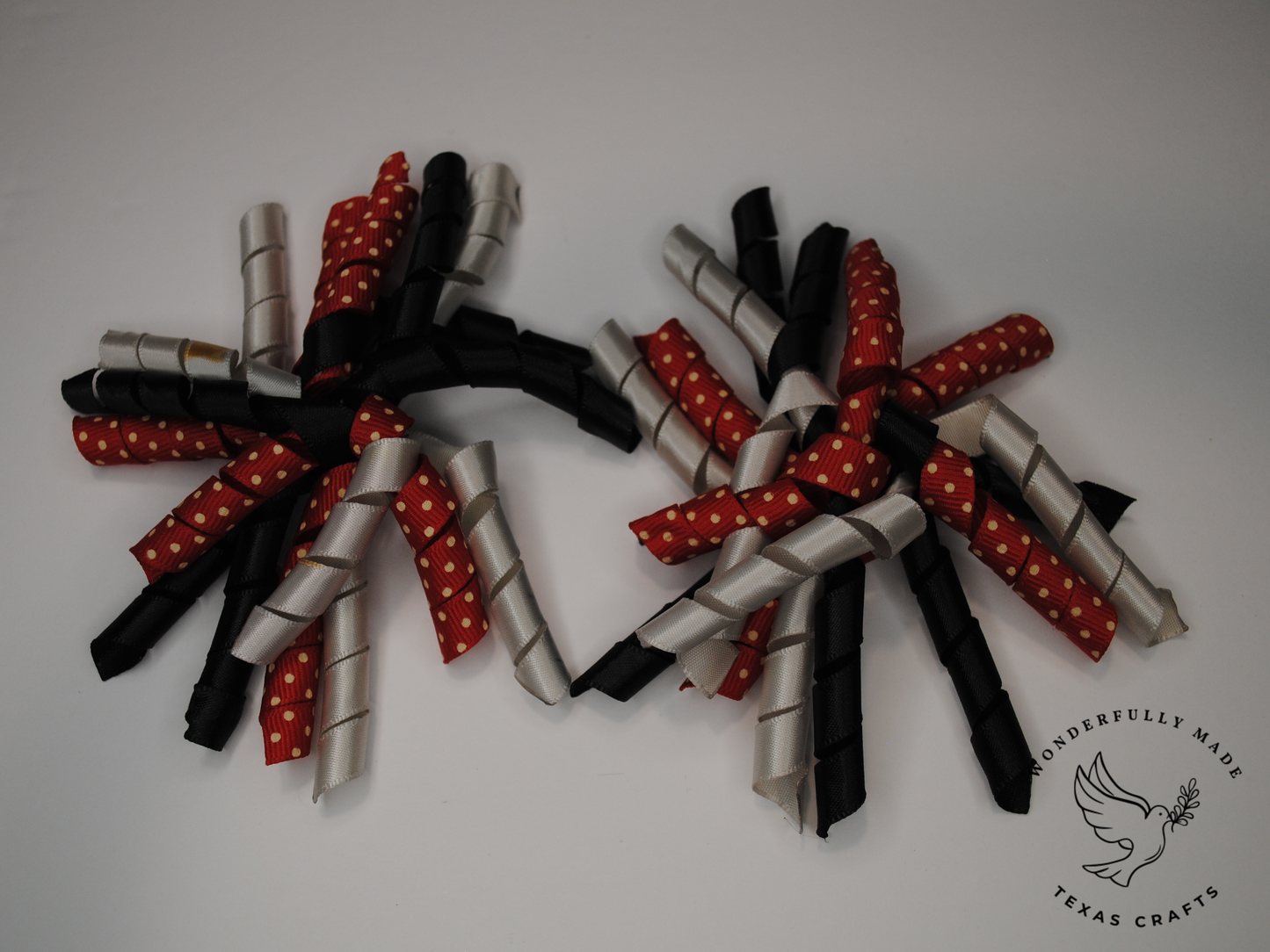 2 pcs  - Red, black and silver
