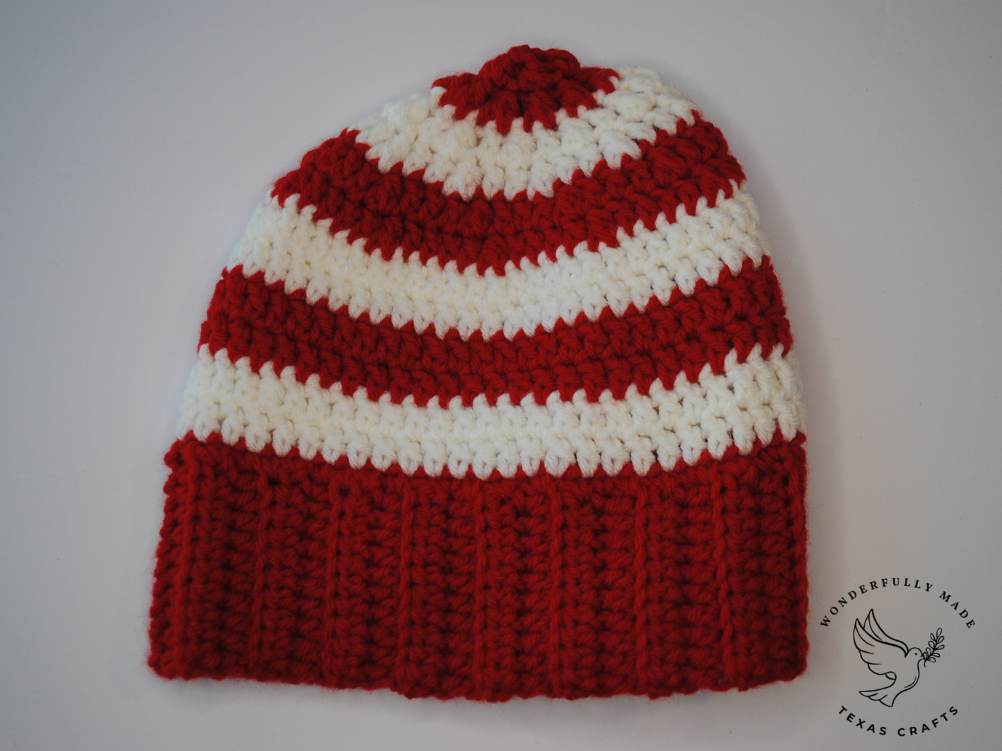 Chunky Red and White Beanie