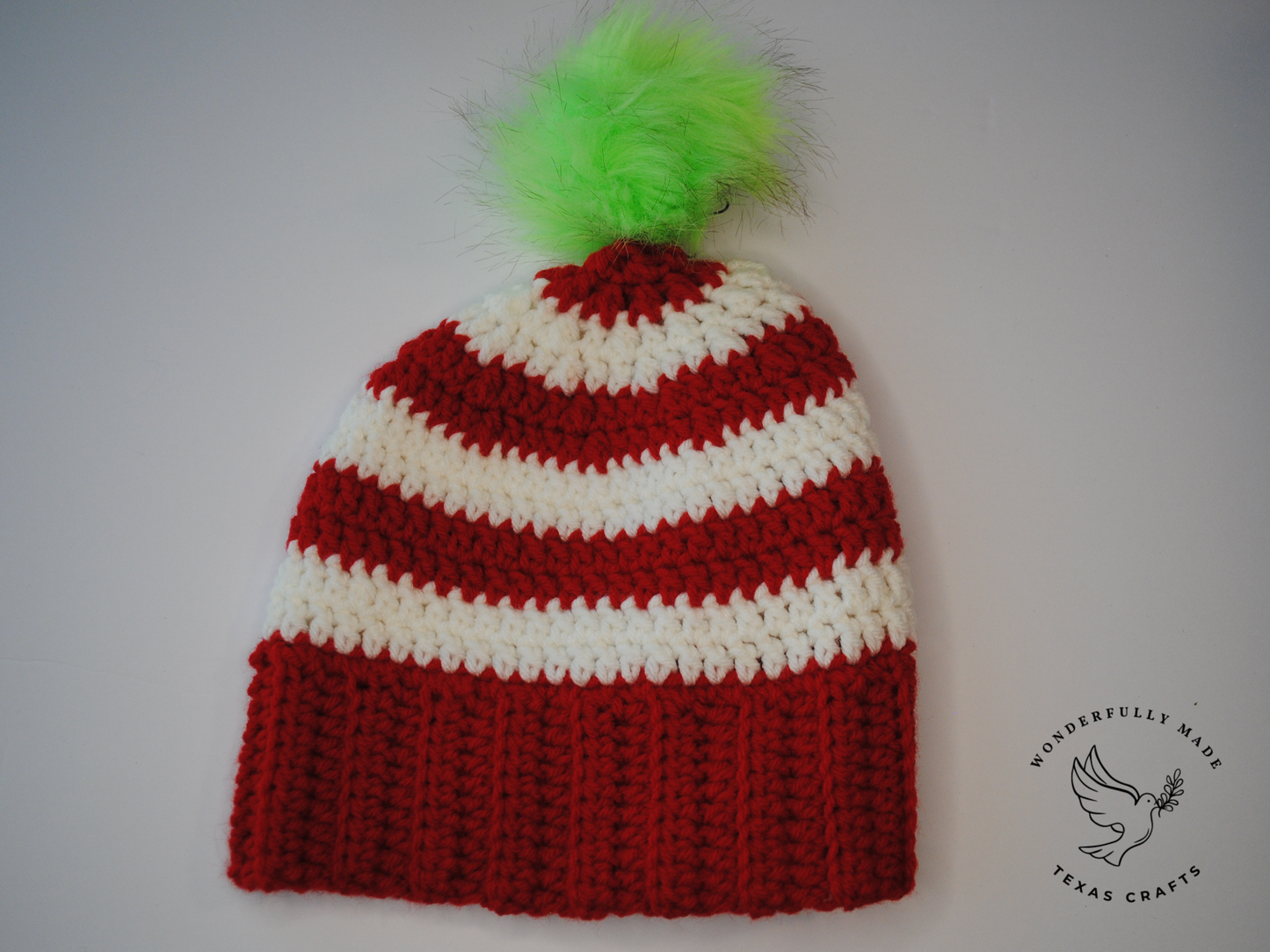 Chunky Red and White Beanie