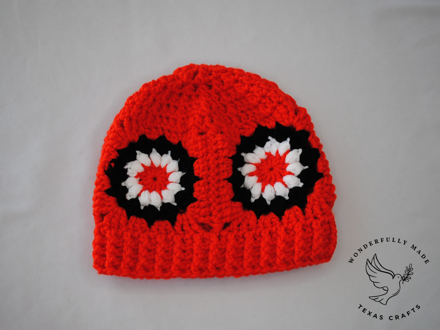 Starburst Beanie - Orange with Black