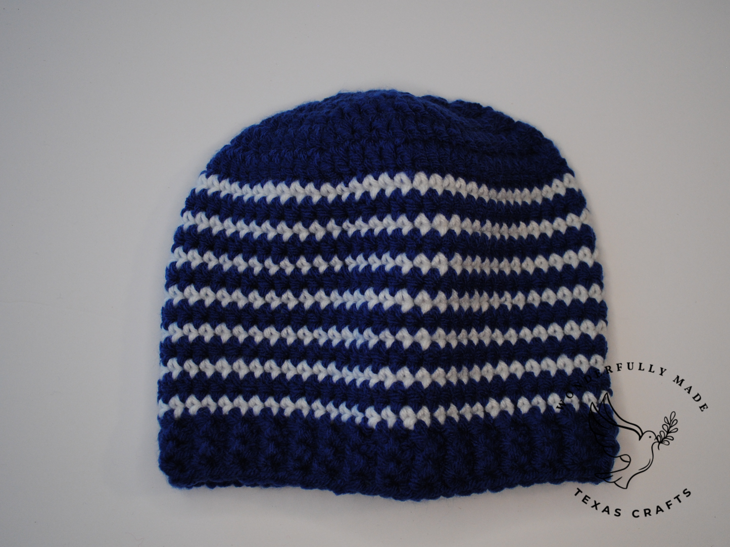 Asher Beanie - Blue with White