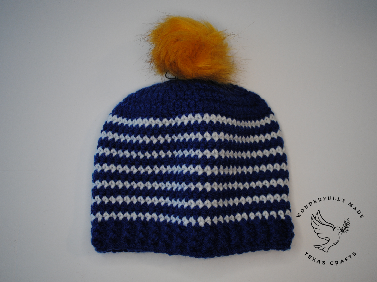 Asher Beanie - Blue with White