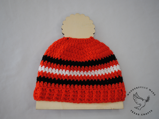 Grace Beanie - Orange with Black