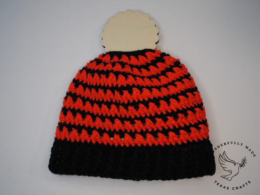 Grace Beanie - Black with Orange