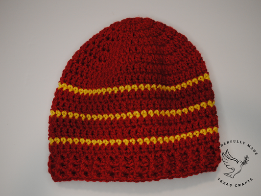Asher Beanie - Red with Yellow