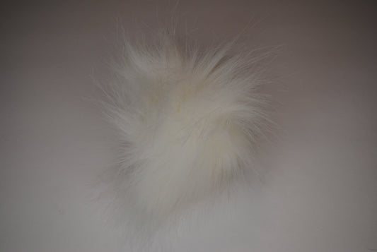 White Faux Fur Pom for Beanie