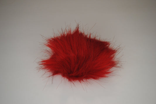 Red Faux Fur Pom for Beanie
